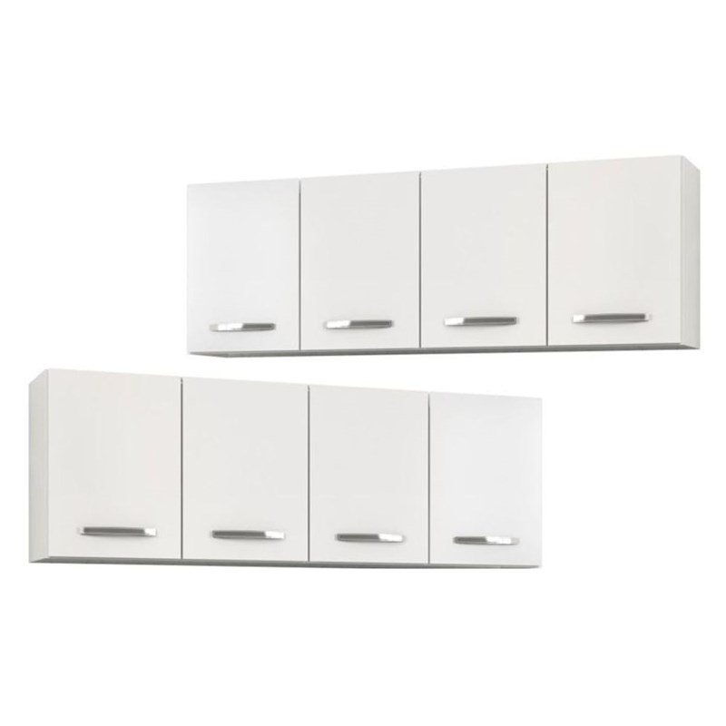 Kit 2 Armários Aéreos Panamá 4 Portas 160cm Branco - Lumil Móveis