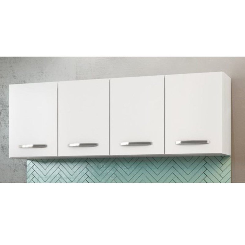 Kit 2 Armários Aéreos Panamá 4 Portas 160cm Branco - Lumil Móveis