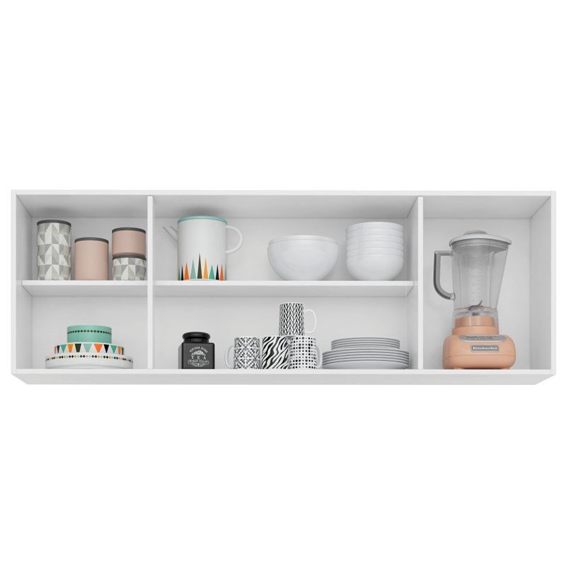 Kit 2 Armários Aéreos Panamá 4 Portas 160cm Branco - Lumil Móveis