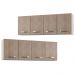 Kit 2 Armários Aéreos Panamá 4 Portas 160cm Branco/Castanho - Lumil Móveis
