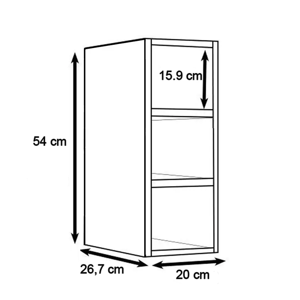 Nicho Aéreo Adega Vertical 20cm Riad Branco - Lumil