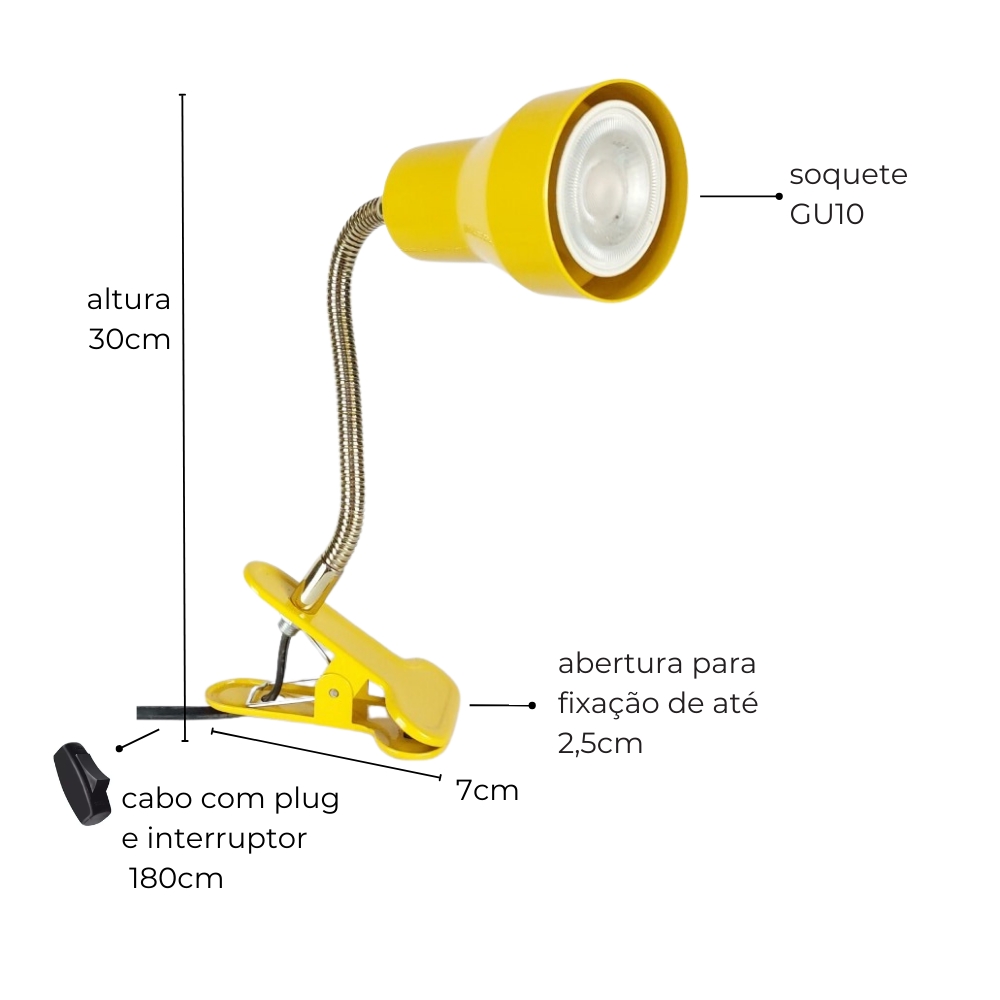 Luminária Presilha com Garra Amélia Mini Azul