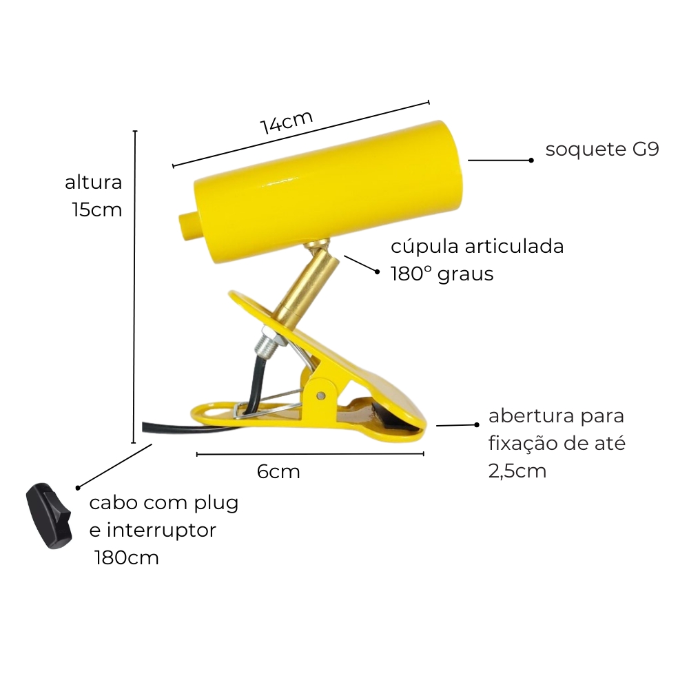 Luminária Presilha com Garra Sofhie Azul