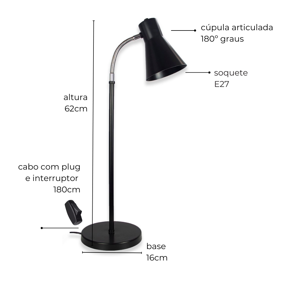 Luminária de Mesa Abajur Amélia Marrom Cortem