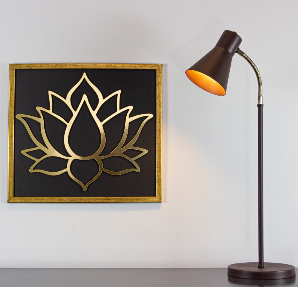 Luminária de Mesa Abajur Amélia Marrom Cortem