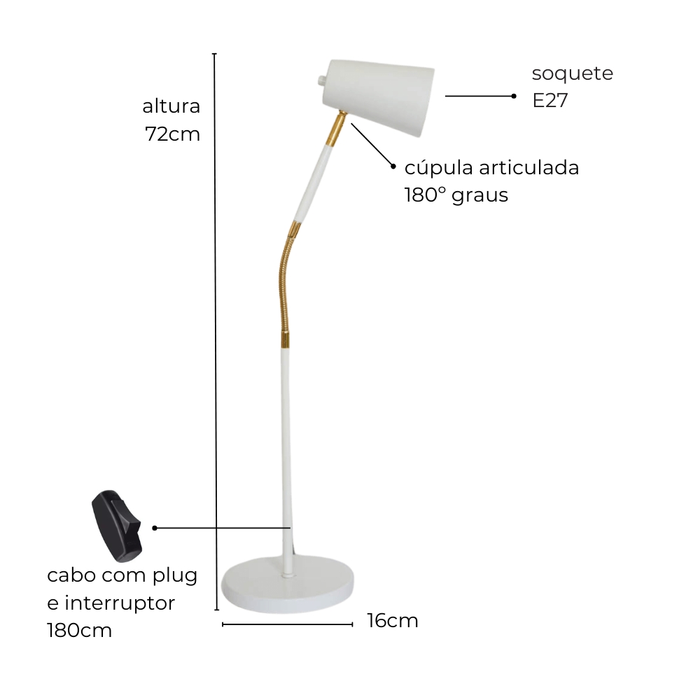 Luminária de Mesa Abajur Angel Marrom Cortem