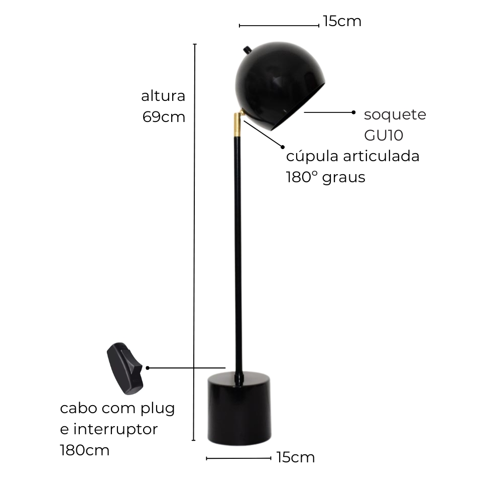 Luminária de Mesa Abajur Aniston Marrom Cortem
