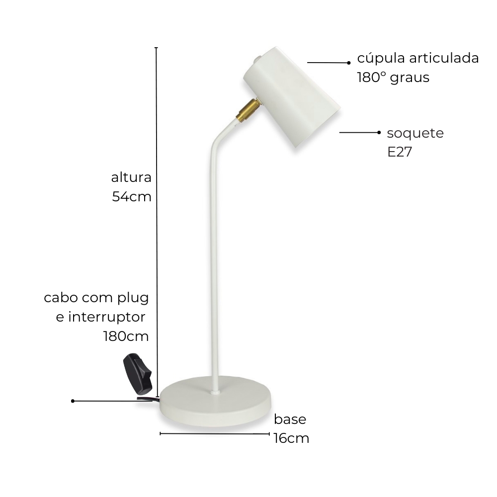 Luminária de Mesa Abajur Clara Marrom Cortem