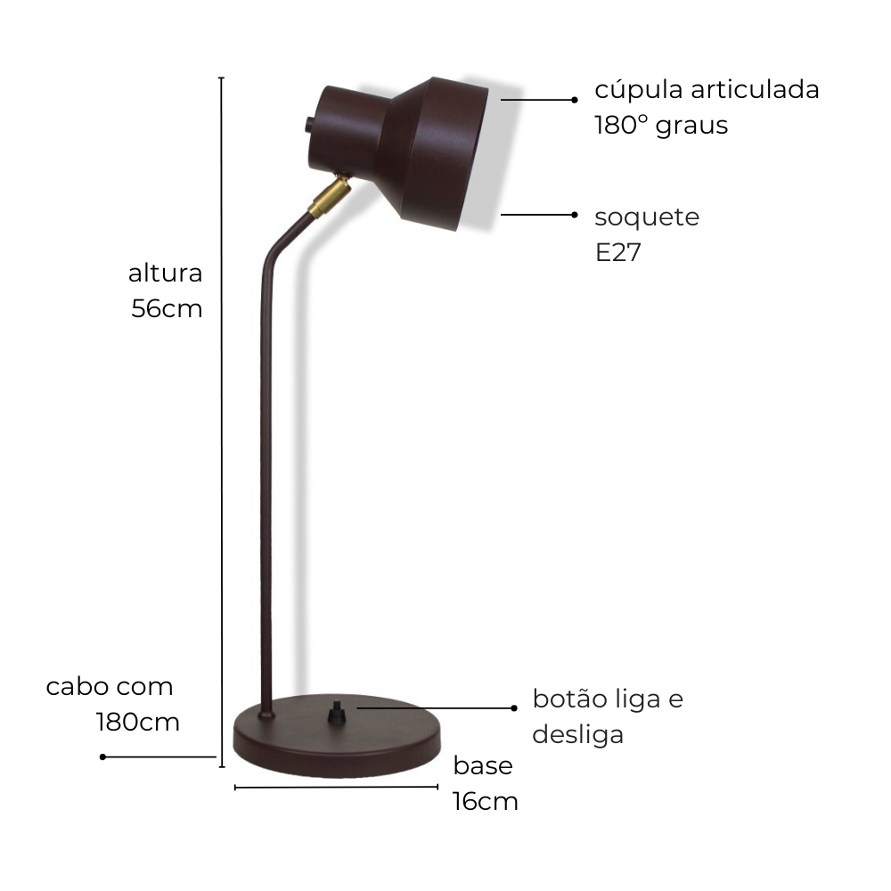 Luminária de Mesa Abajur Elizabeth Branco
