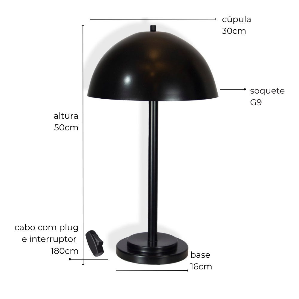 Luminária de Mesa Abajur Komaco Marrom Cortem