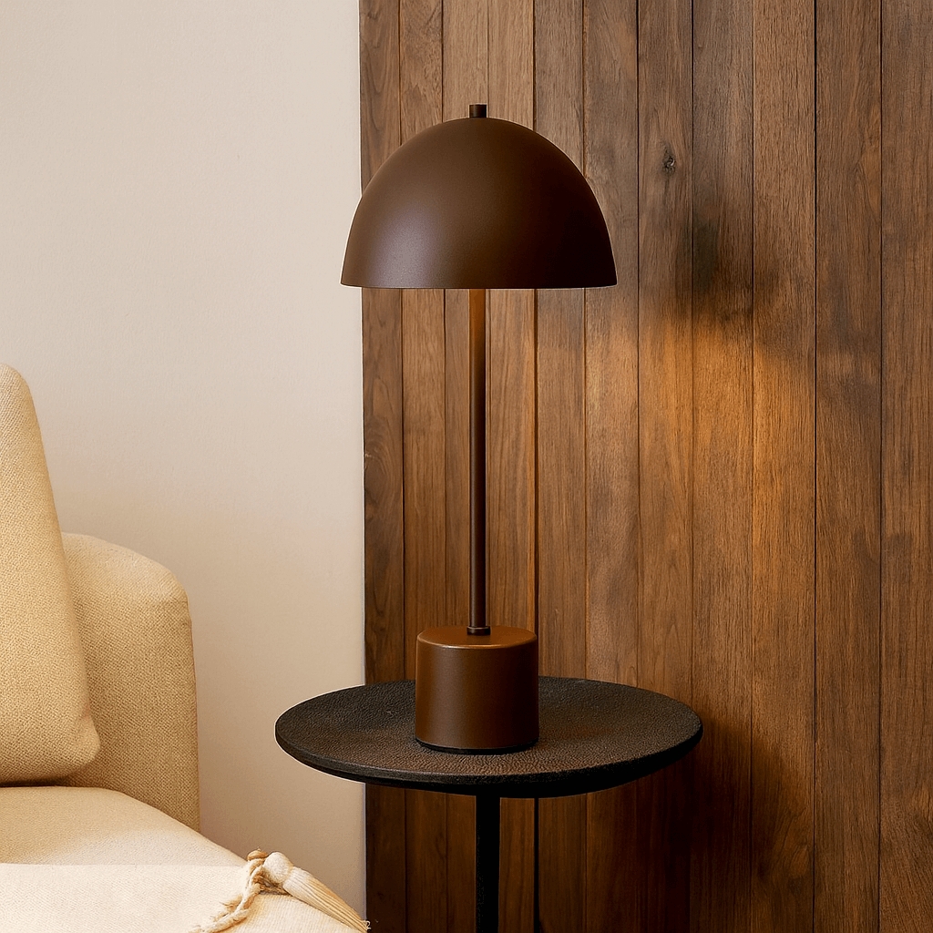 Luminária de Mesa Abajur Komaco Slim Marrom Cortem