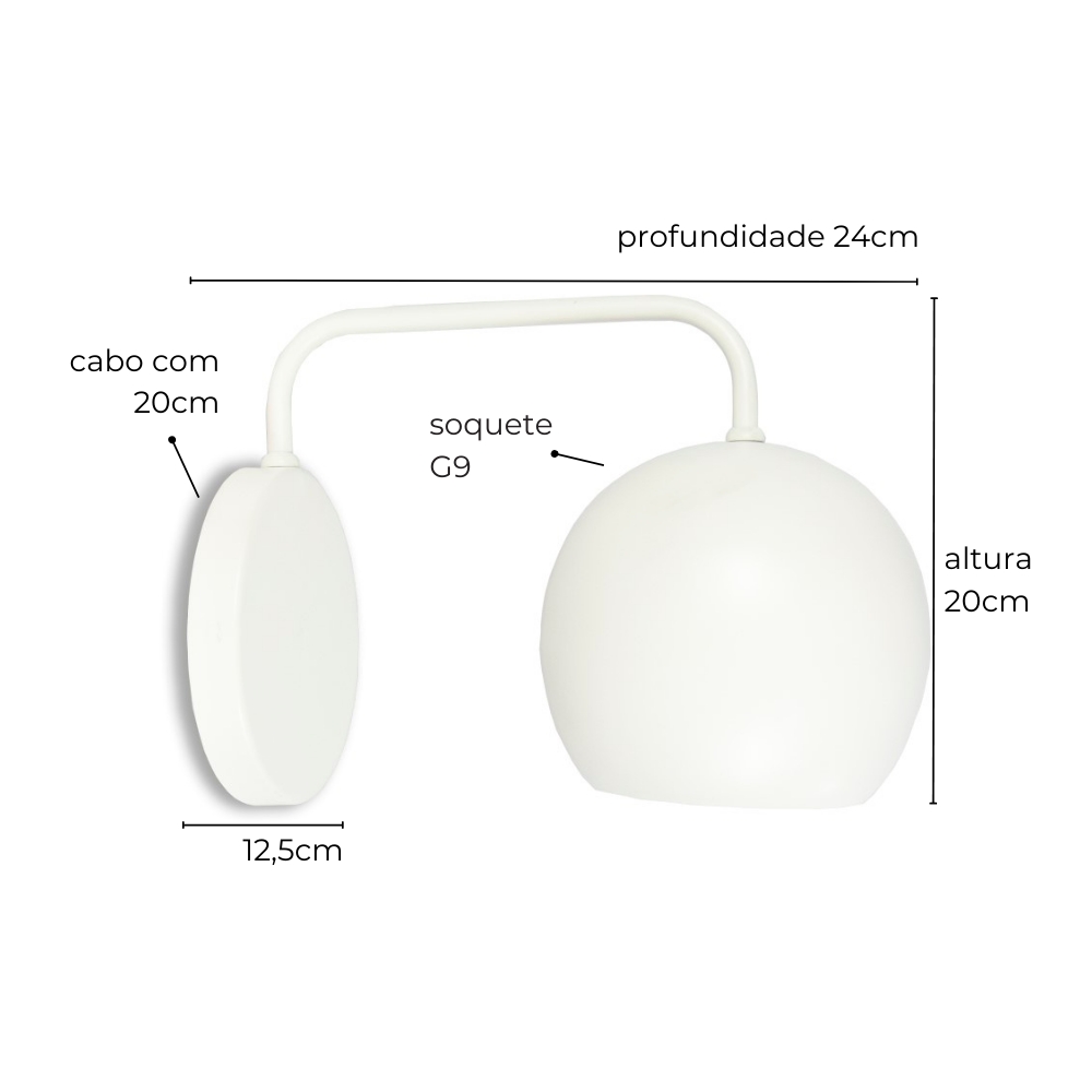 Luminária de Parede Arandela Fixa Nadia Marrom Cortem