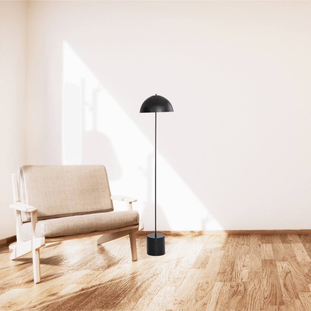 Luminária de Piso Chão Fixa Komaco K Preto