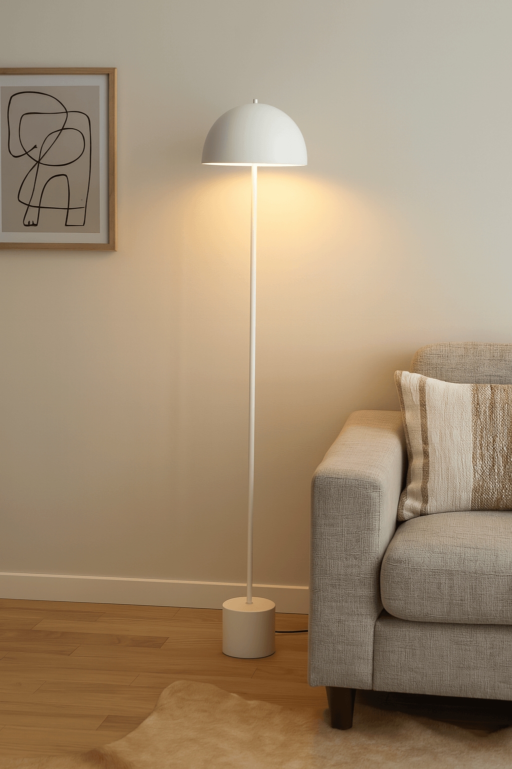 Luminária de Piso Chão Komaco Slim Branco