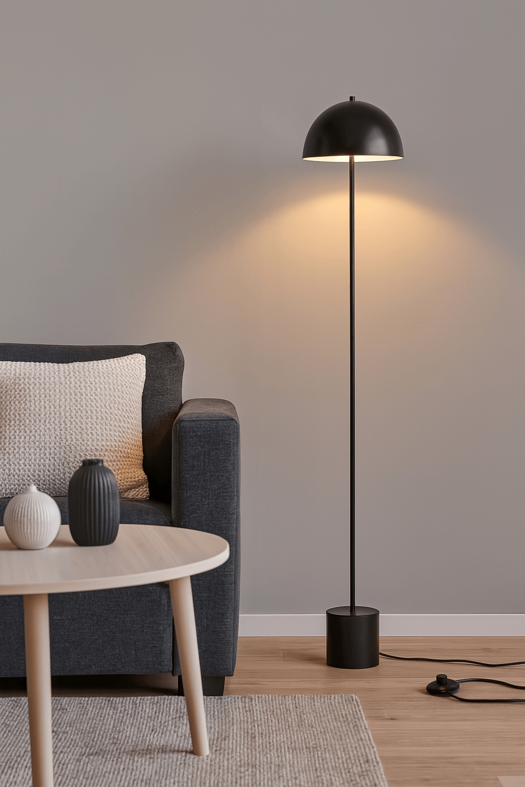 Luminária de Piso Chão Komaco Slim Preto