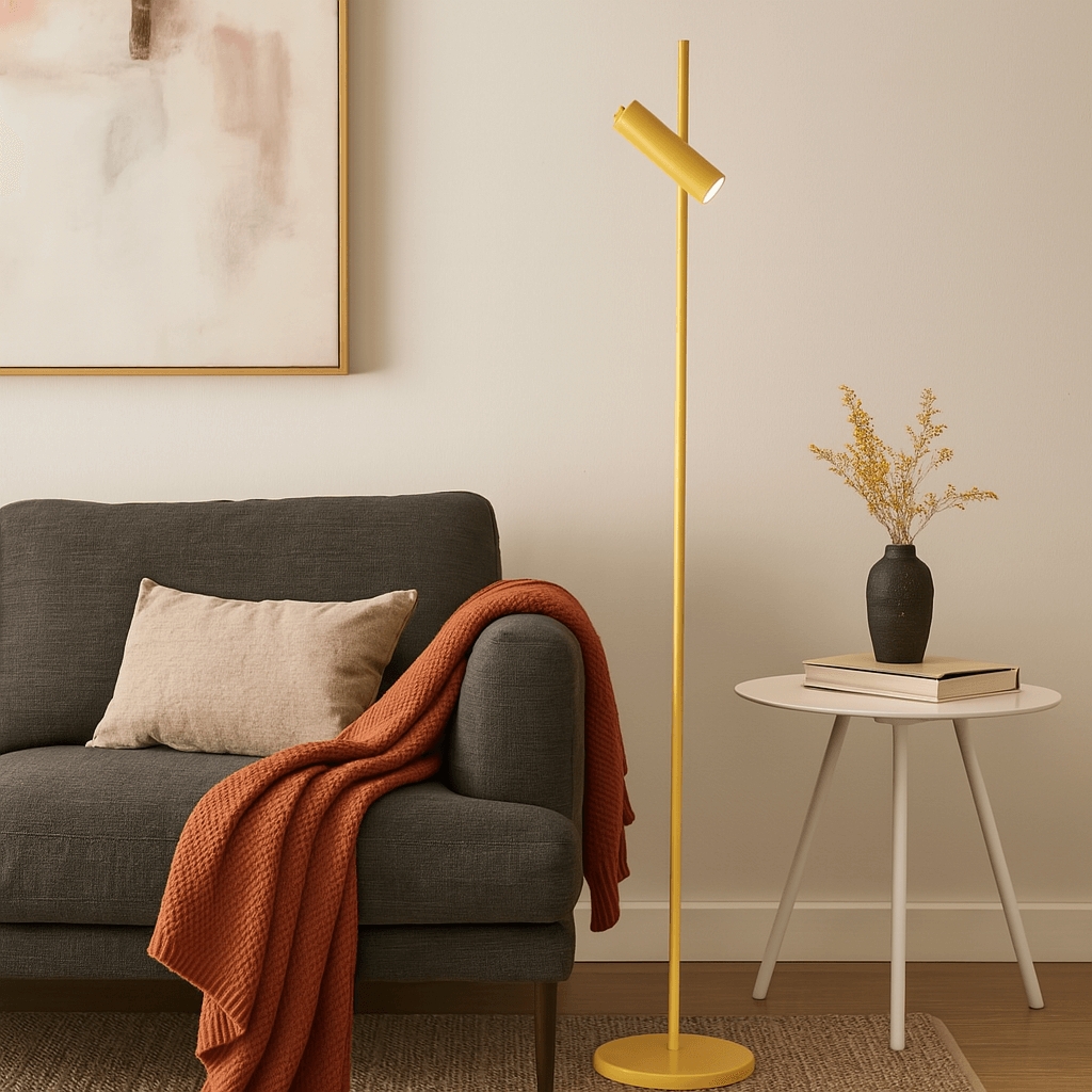 Luminária de Piso Chão Sofhie Dourada "Edição de Natal"