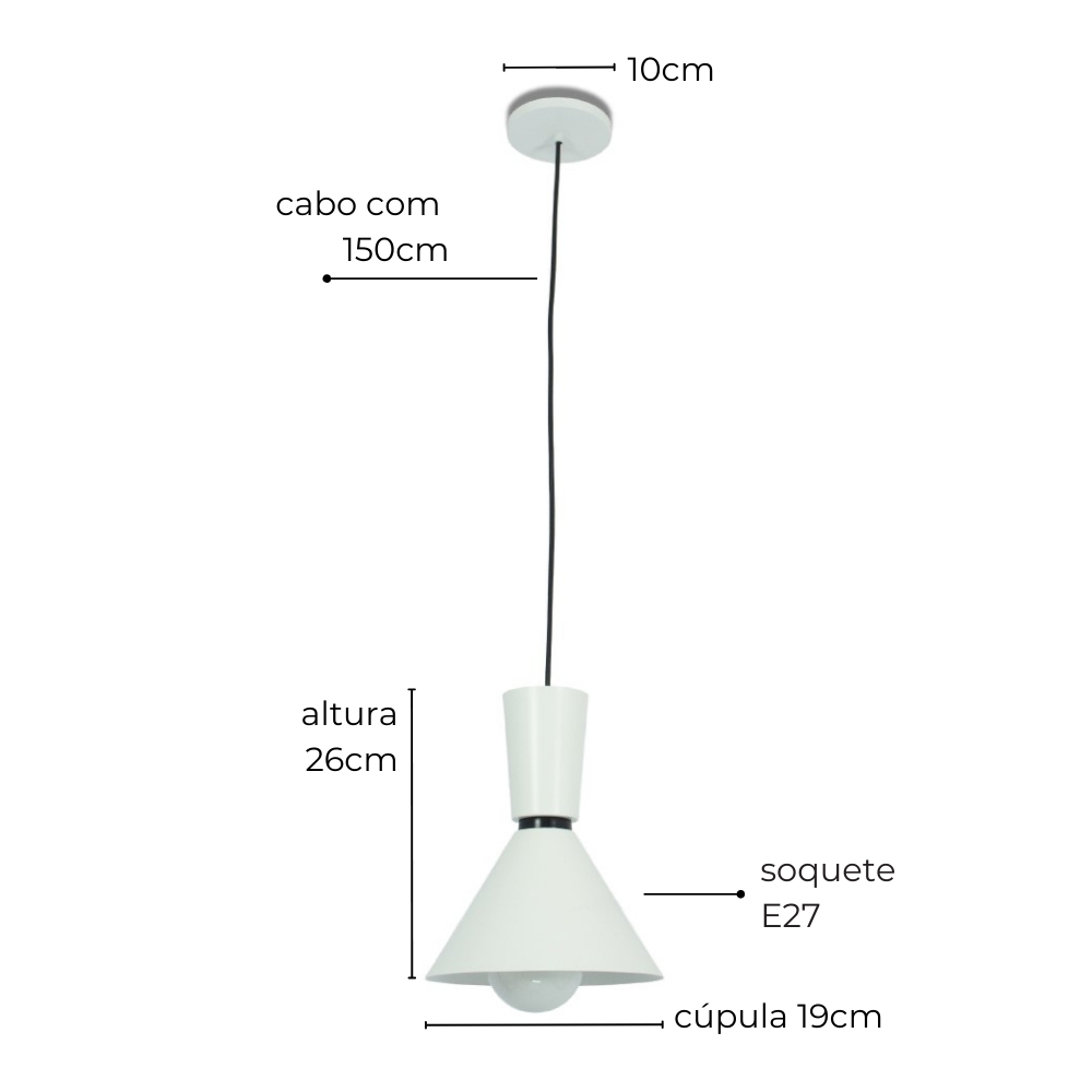 Luminária de Teto Pendente Golda Preto