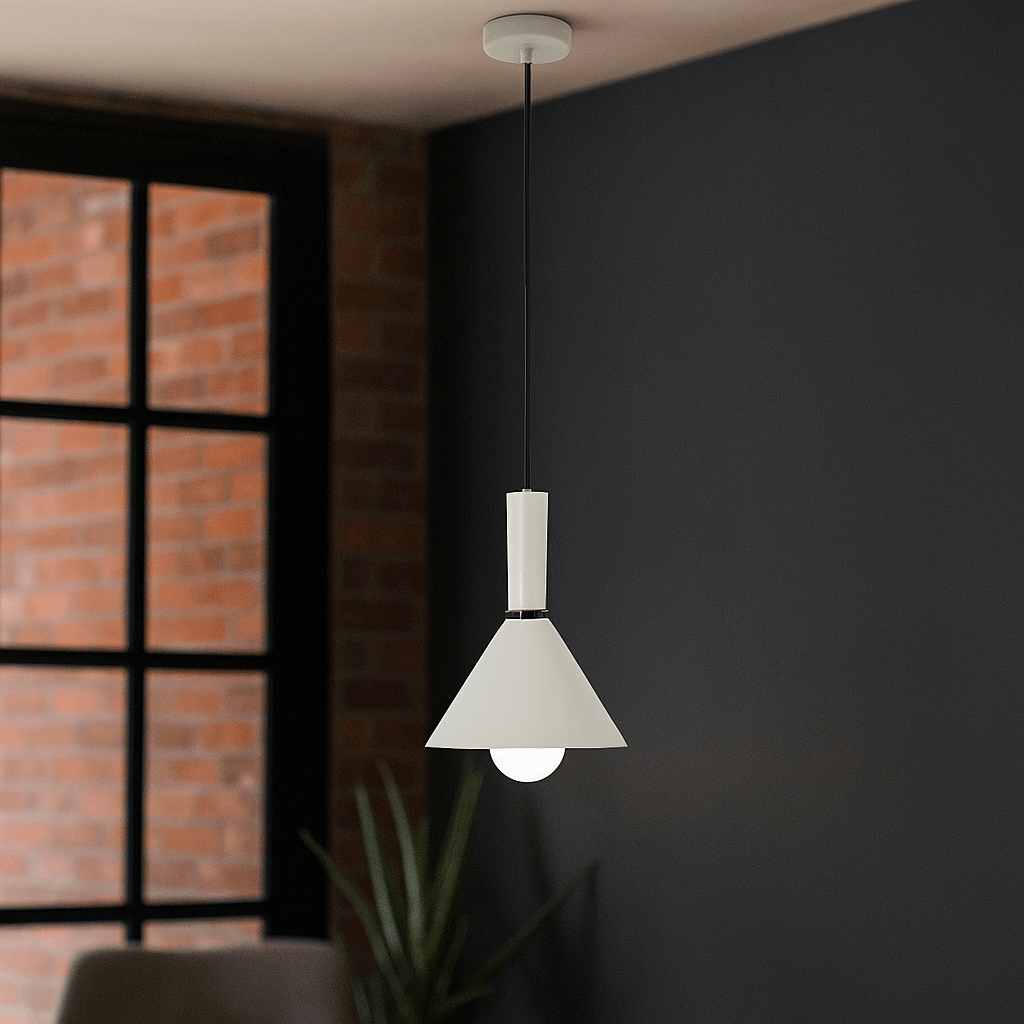 Luminária de Teto Pendente Nísia Cone Branco