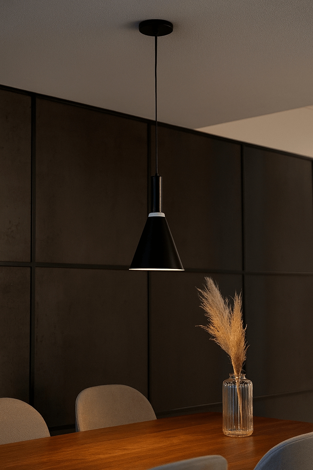 Luminária de Teto Pendente Nísia Cone Preto