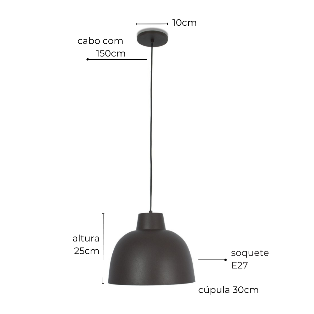 Luminária de Teto Pendente Onna Marrom Cortem