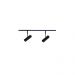 Trilho de Teto com 2 Spots Amaya Preto 50cm