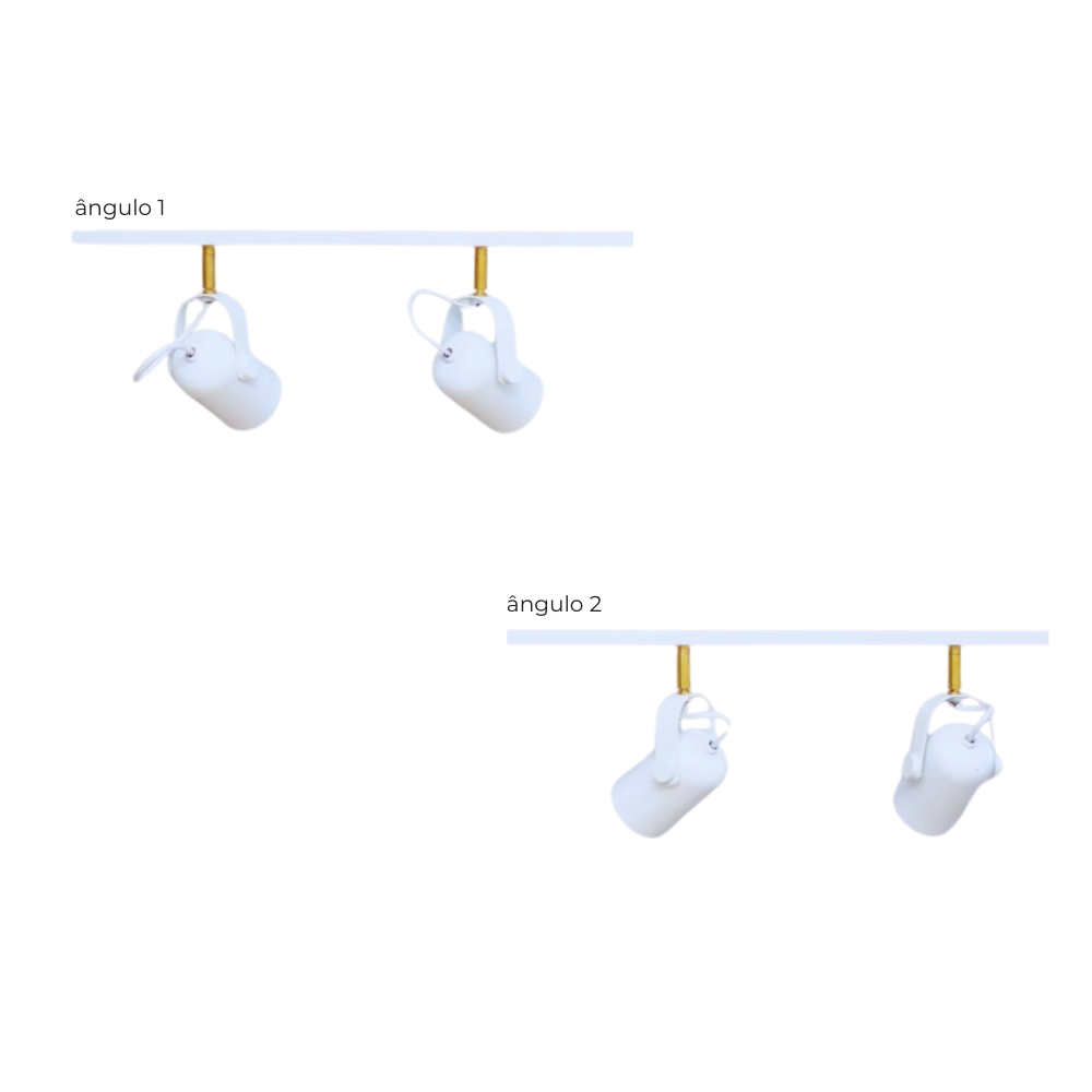 Trilho de Teto com 2 Spots Becker Branco 50cm