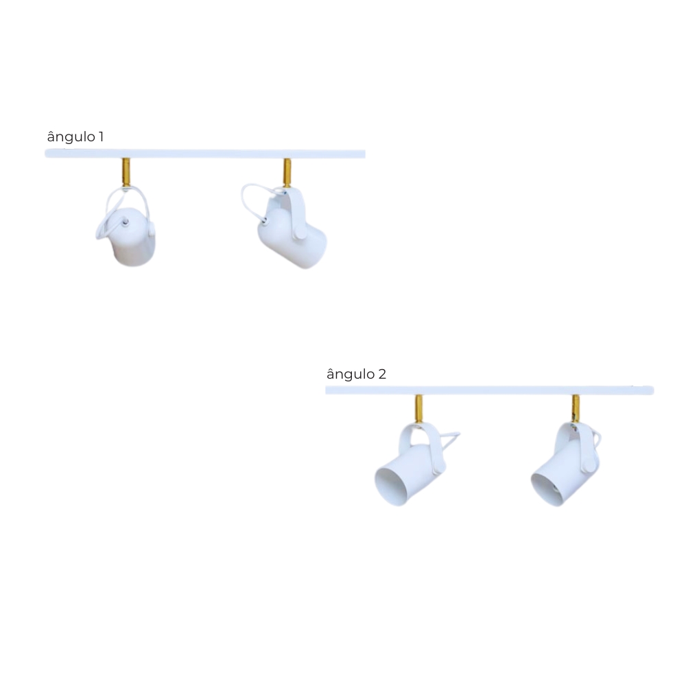 Trilho de Teto com 2 Spots Becker Branco 50cm