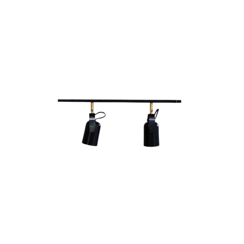 Trilho de Teto com 2 Spots Becker Preto 50cm