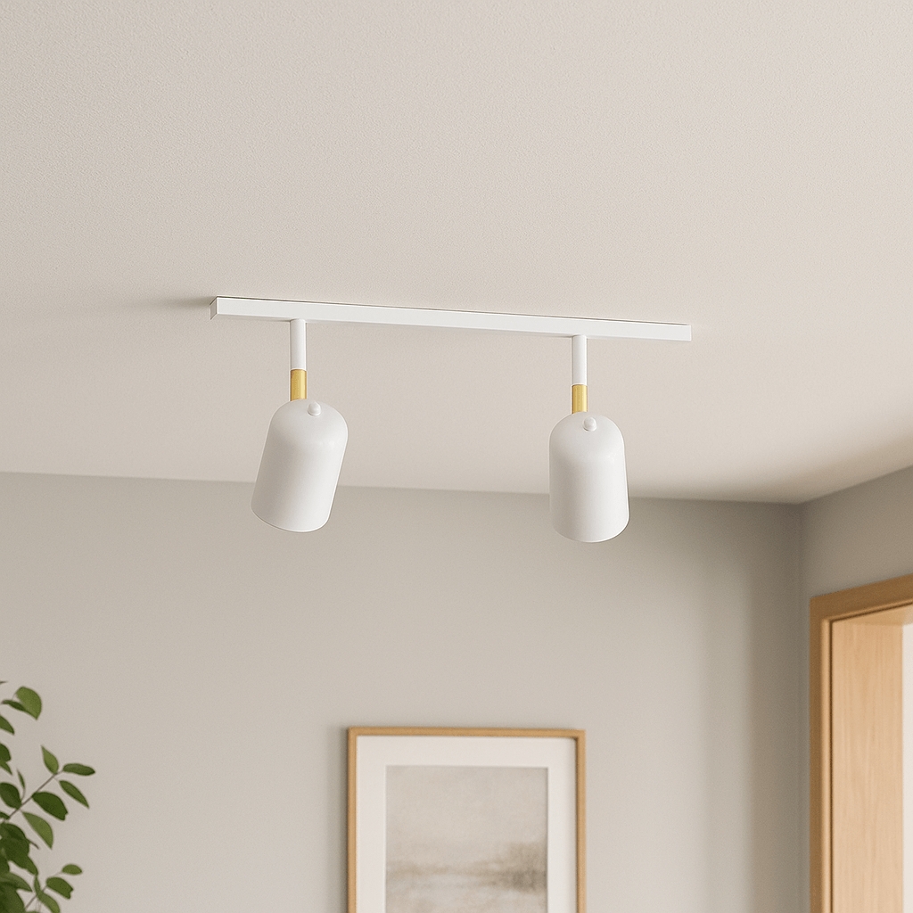 Trilho de Teto com 2 Spots Ewa Branco 50cm