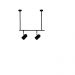 Trilho de Teto com 2 Spots Ewa Preto com Extensor 50cm