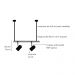 Trilho de Teto com 2 Spots Ewa Preto com Extensor 50cm