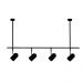 Trilho de Teto com 4 Spots Ewa Preto com Extensor 1 metro