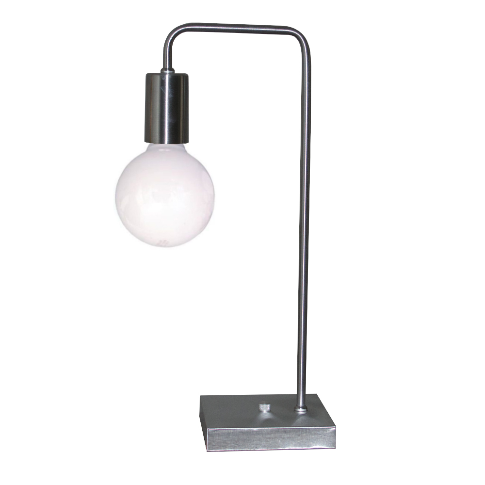 Abajur - Luminária de Mesa estilo retrô - Ideal para quarto mesa de cabeceira, escritório, home office - Alumínio Escovado