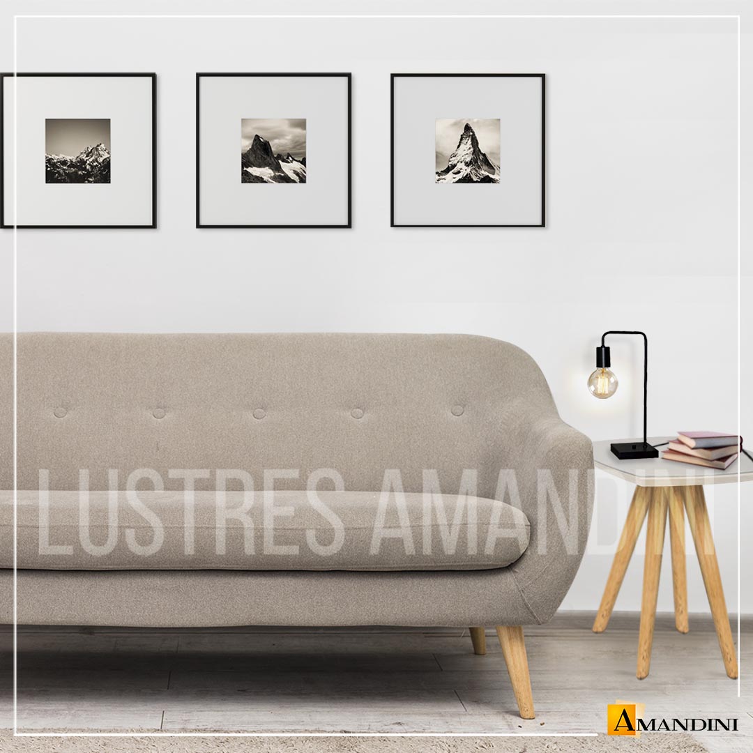 Abajur - Luminária de Mesa estilo retrô - Ideal para quarto mesa de cabeceira, escritório, home office - Alumínio Escovado