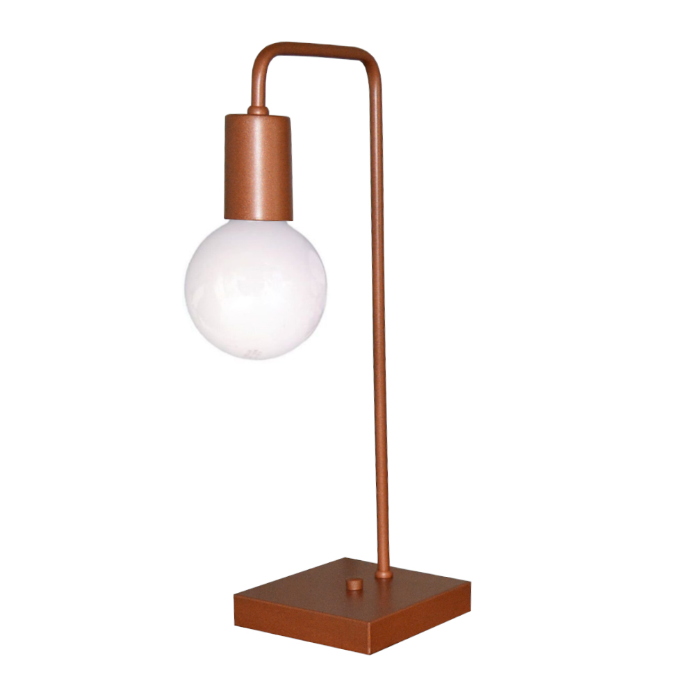 Abajur - Luminária de Mesa estilo retrô - Ideal para quarto mesa de cabeceira, escritório, home office - Cobre