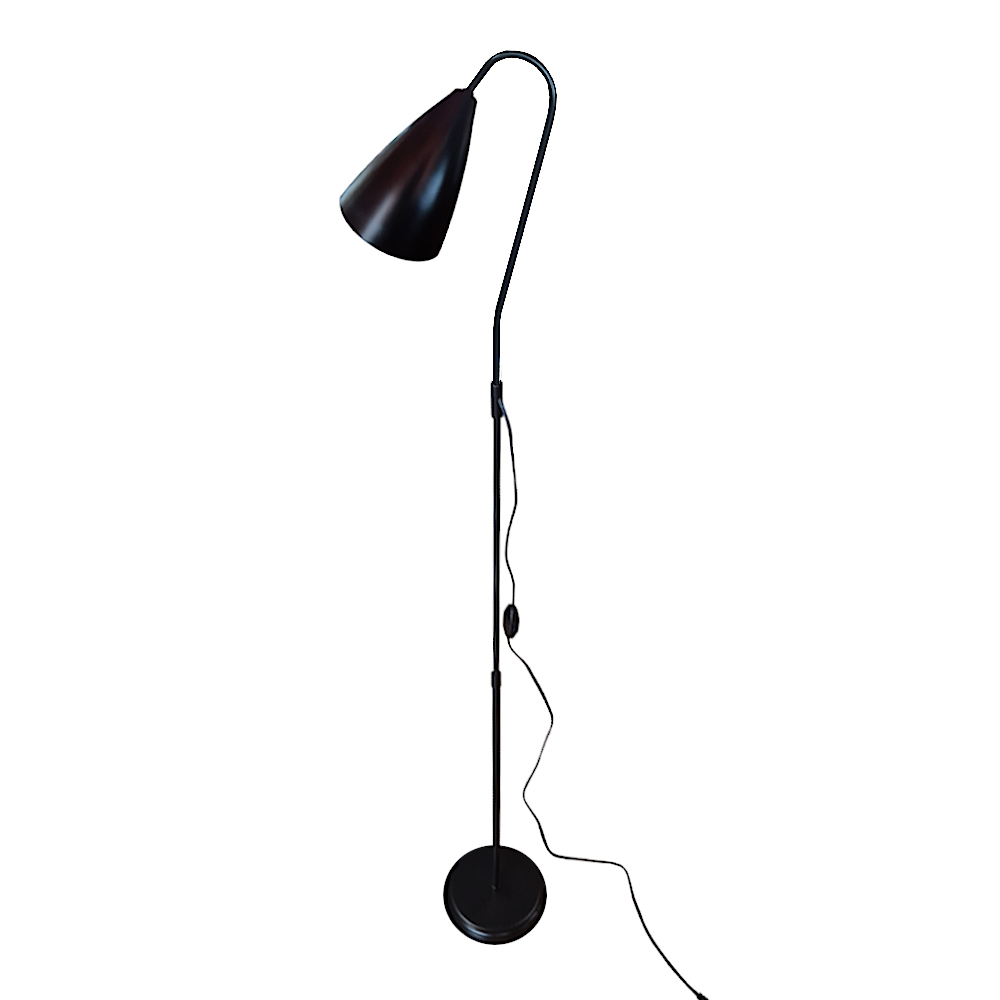 Luminária De Chão - Coluna de iluminação Com Haste Fixa na cor Preto