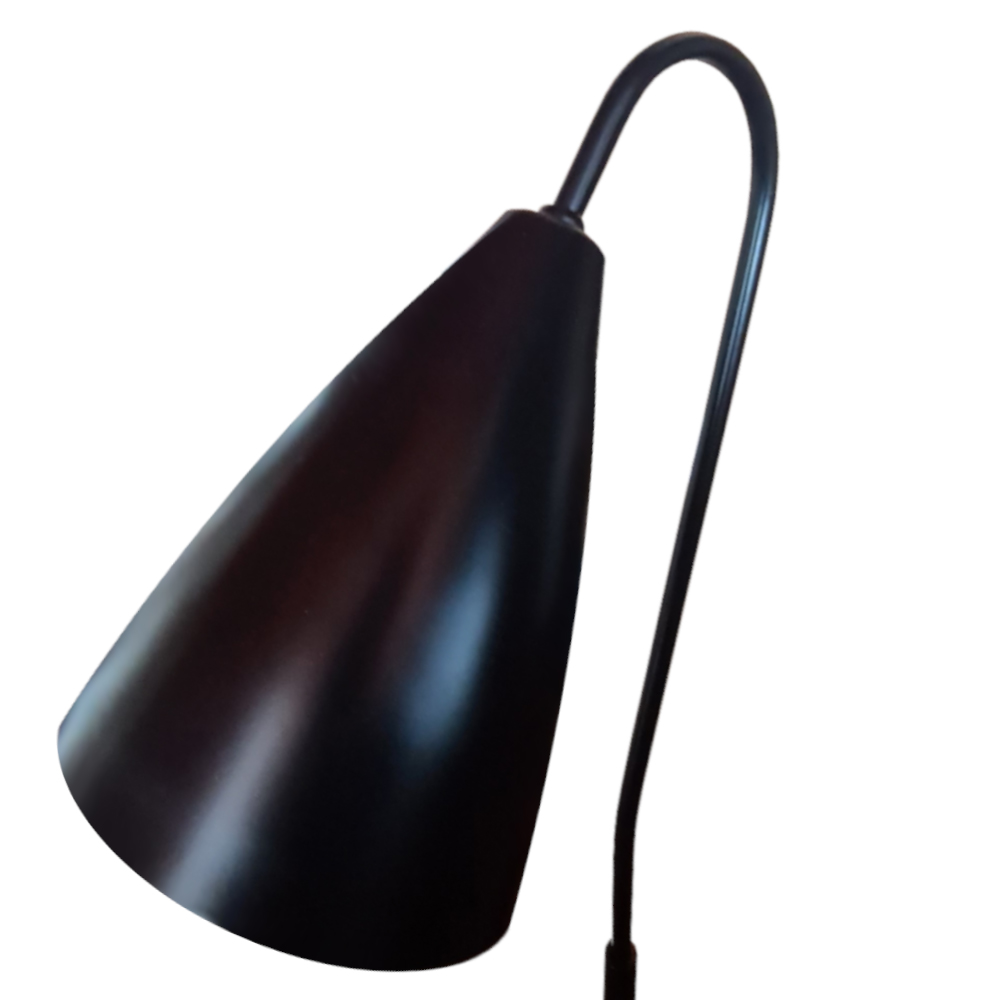 Luminária De Chão - Coluna de iluminação Com Haste Fixa na cor Preto