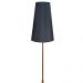 Luminária De Chão Com Cúpula De Tecido Cone - Coluna De Luz - Base Cobre Cúpula Preto