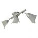 Lustre Luminária Arandela de Teto com 03 hastes e 03 vidros Modelo Tulipa - Para 03 lâmpadas Padrão E27 Bivolt 110v / 220v