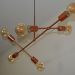 Lustre Luminária Pendente Com 6 Braços (hastes) - Ideal Mesa De Jantar Retangular, Sala - Cor Cobre