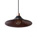 Lustre Luminária Pendente Modelo Chapéu na cor Preto Com Cobre - Ideal para Mesa De Jantar, Sinuca, Sala, Quarto