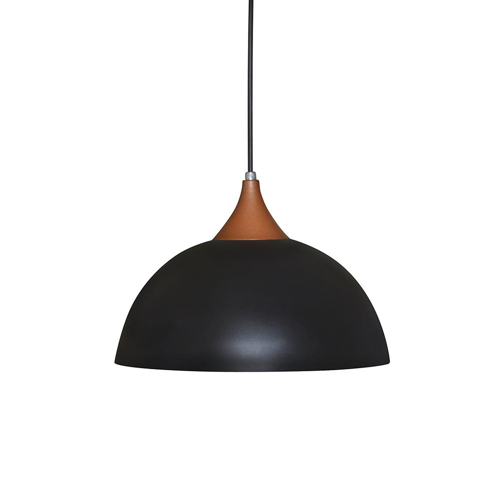 Lustre Luminária Pendente Modelo Meia Bola Na Cor Preto Cobre - Ideal Para Mesa De Jantar, Mesa De Bilhar, Sala, Quarto