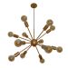Lustre Luminária Pendente com 12 Hastes Modelo Sputinik - Ideal para Mesa Jantar, Sala, Quarto - Cor Dourado
