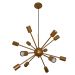 Lustre Luminária Pendente com 12 Hastes Modelo Sputinik - Ideal para Mesa Jantar, Sala, Quarto - Cor Dourado