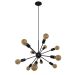 Lustre Luminária Pendente com 12 Hastes Modelo Sputinik - Ideal para Mesa Jantar, Sala, Quarto - Cor Preto