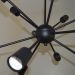 Lustre Luminária Pendente com 12 Hastes Modelo Sputinik - Ideal para Mesa Jantar, Sala, Quarto - Cor Preto