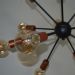 Lustre Luminária Pendente com 12 Hastes Modelo Sputinik - Ideal para Mesa Jantar, Sala, Quarto - Cor Preto com Cobre