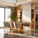 Lustre Luminária Pendente com 12 Hastes Modelo Sputinik - Ideal para Mesa Jantar, Sala, Quarto - Cor Preto com Cobre