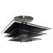 Lustre Luminária Plafon Quadrado com 03 Vidros na cor Preto Ideal para Sala, Quarto, Cozinha, Banheiro - 30cm
