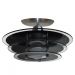 Lustre Luminária Plafon Redondo com 03 Vidros na cor Preto Ideal para Sala, Quarto, Cozinha, Banheiro - 30cm